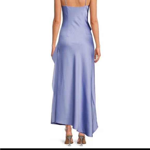 Gianni Bini Ruffle Draped Satin Evening Gown - Picture 2 of 7